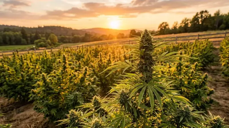 Northern Lights cannabis plant — indoor cultivation showing compact indica structure